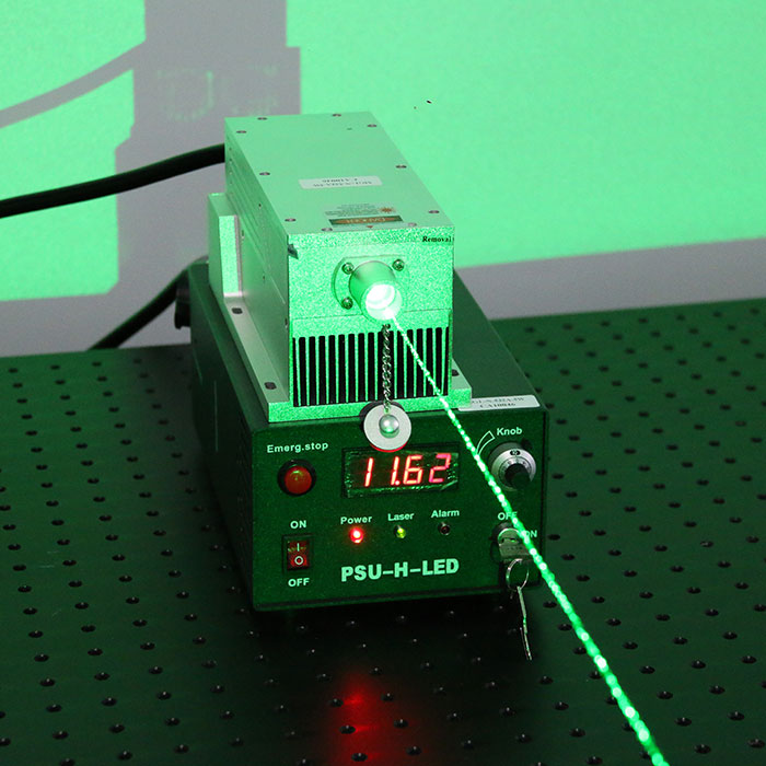 532nm 5W Green Laser Module/Automatic refrigeration/High Power DPSS Laser with power supply - Click Image to Close